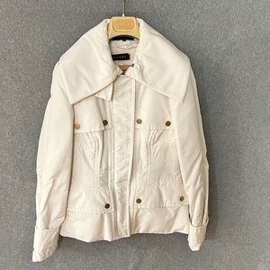 Vintage Gucci White Ski Jacket with Removable Fur Lining